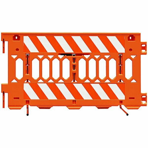 Plasticade Pathcade 6' Orange Left Interlocking Parade barrier-2 Sections Engineer Grade on One Side 4662008OEGL